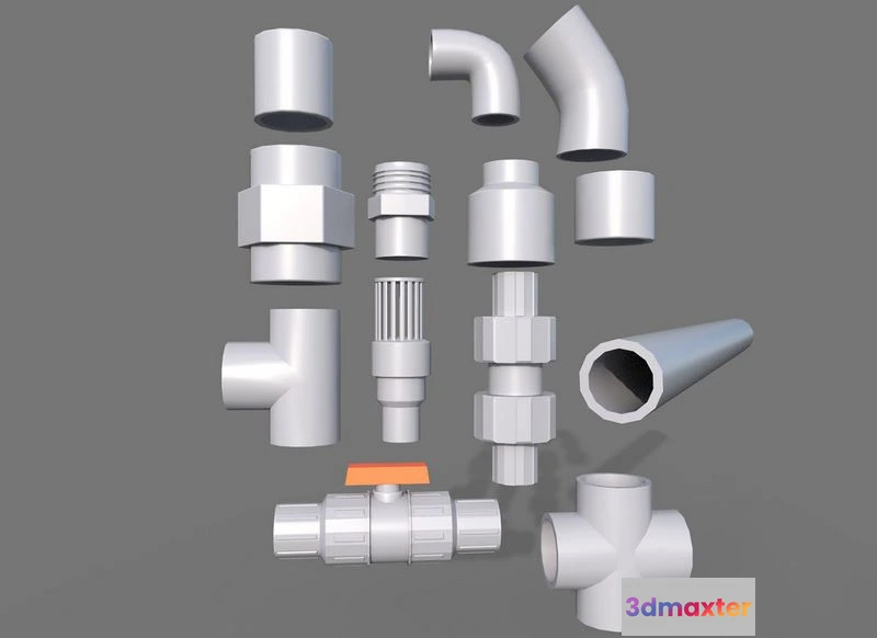 1523592 - PBR Game 3D Models - Plastic Pipes 3D Max