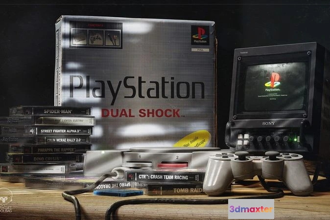 1523594 - PBR Game 3D Models - PlayStation Diorama 3D Max