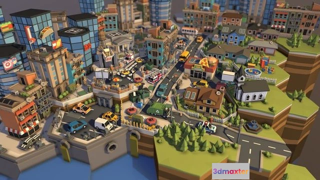 1523608 - PBR Game 3D Models - POLYGON Mini   City Pack 3D Max