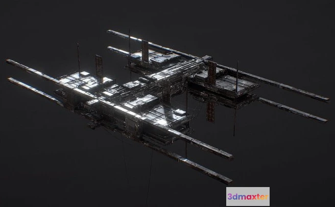 1523626 - PBR Game 3D Models - 1300 Followers Celebration   Space Station 3D Max