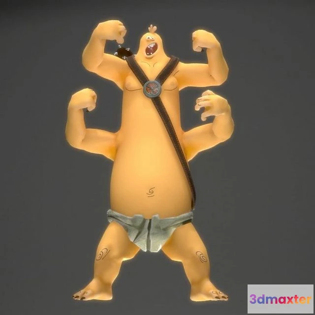 1523632 - PBR Game 3D Models - 4-Handed Ogre Warrior Character 3D Max