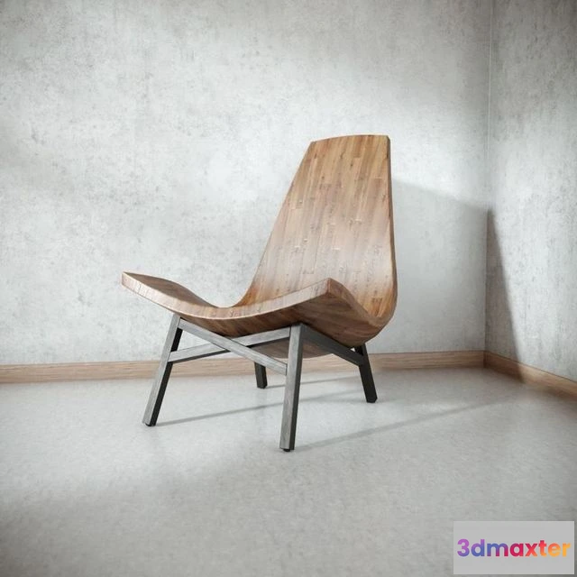 1523678 - PBR Game 3D Models - American Modern Wooden Chair 3D Max