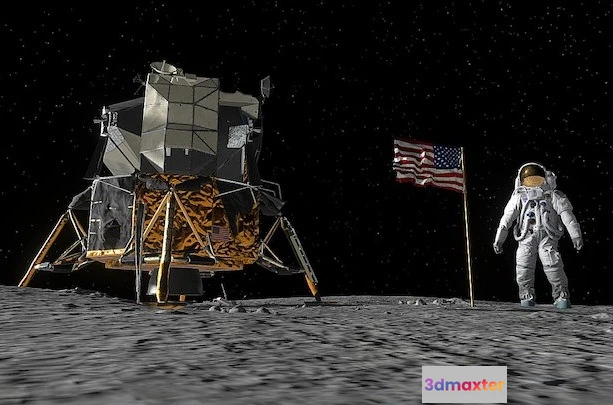 1523688 - PBR Game 3D Models - Apollo 11 Moon Landing (VR Experience) 3D Max