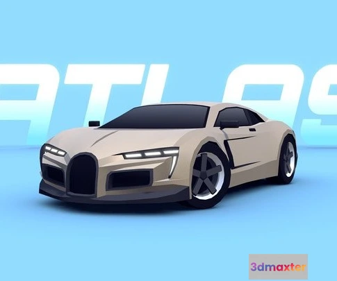 1523706 - PBR Game 3D Models - ARCADE Atlas Hypercar 3D Max