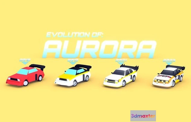 1523708 - PBR Game 3D Models - ARCADE Aurora Rally Car 3D Max