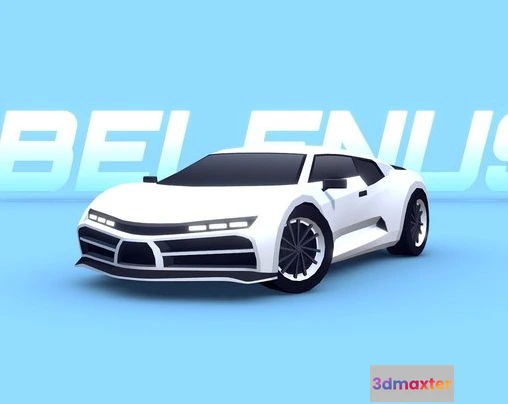 1523710 - PBR Game 3D Models - ARCADE Belenus Hypercar 3D Max