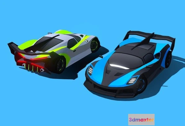 1523714 - PBR Game 3D Models - ARCADE ‘Cerbero’ Racing Car 3D Max