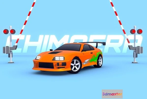 1523716 - PBR Game 3D Models - ARCADE Chimaera Racing Car 3D Max