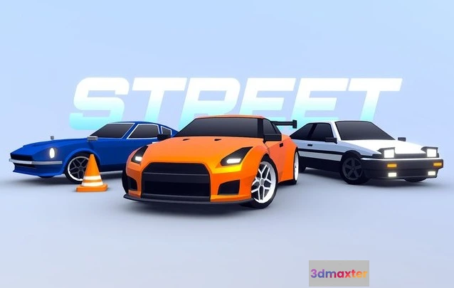 1523726 - PBR Game 3D Models - ARCADE Drift Cars Update 3D Max