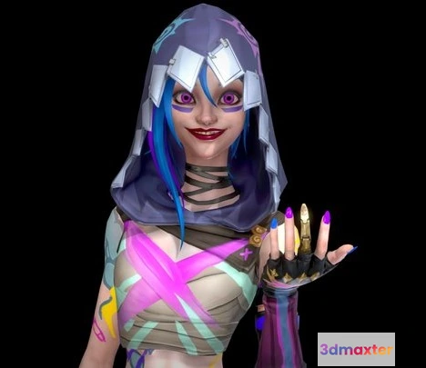 1523754 - PBR Game 3D Models - Arcane Prodigy Jinx 3D Max