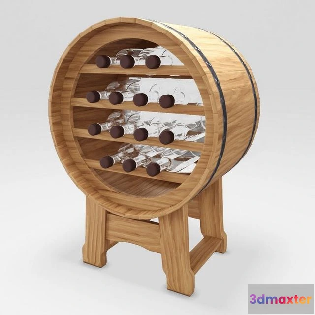 1523786 - PBR Game 3D Models - Barrel Stand For Wine 3D Max