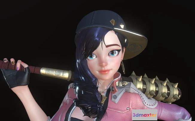 1523788 - PBR Game 3D Models - Bat Girl 3D Max