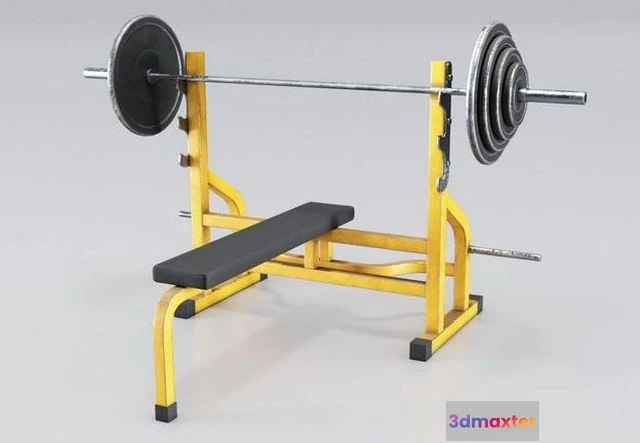 1523796 - PBR Game 3D Models - Bench Press 3D Max
