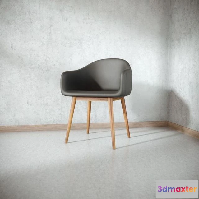 1523804 - PBR Game 3D Models - Black Leather Loft Chair 3D Max