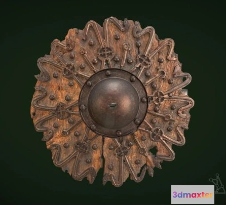 1523844 - PBR Game 3D Models - Buckler With Complex Iron Fittings 3D Max