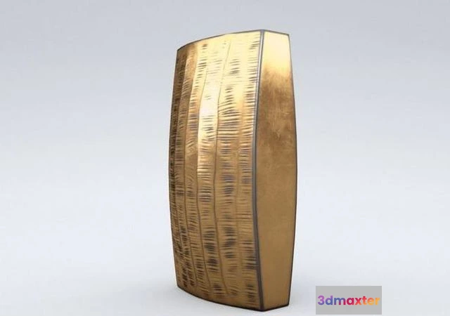 1523868 - PBR Game 3D Models - Carver Brass Narrow Vase 3D Max