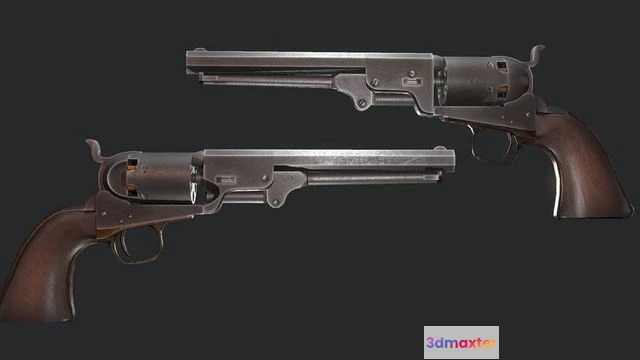 1523882 - PBR Game 3D Models - Colt Navy 1851 3D Max