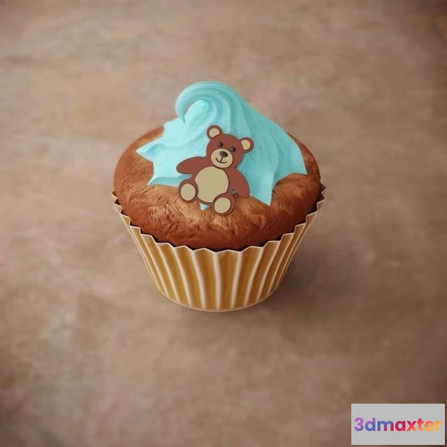 1523896 - PBR Game 3D Models - Cute Teddy Bear CupCake 3D Max