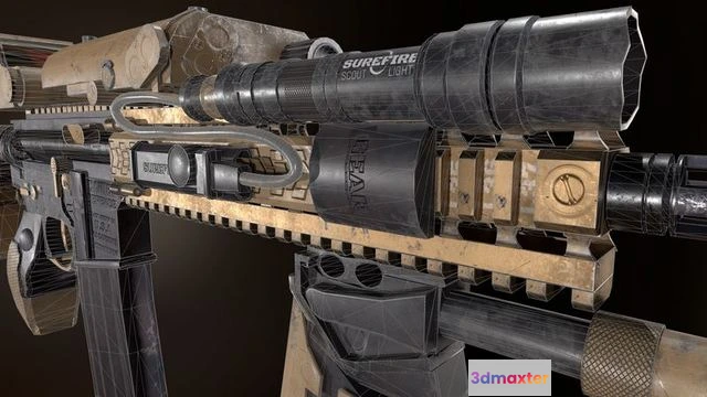 1523900 - PBR Game 3D Models - Daniel Defense MK18 GUN 3D Max