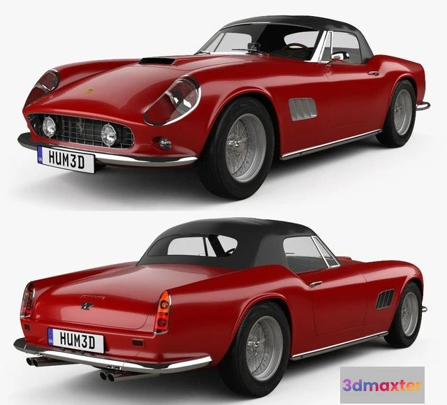 1523980 - PBR Game 3D Models - Ferrari 250 GT California SWB Spyder with HQ interior 1958 3D Max