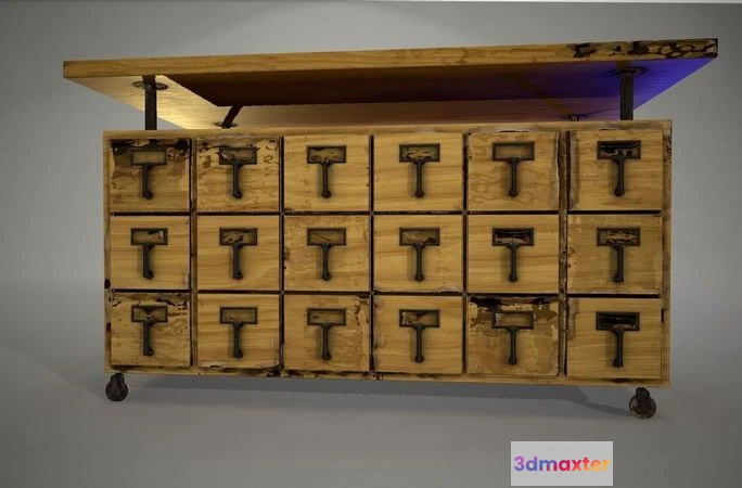 1524002 - PBR Game 3D Models - Filing Cabinet 3D Max