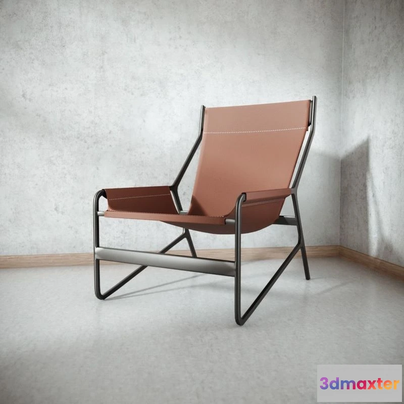 1524032 - PBR Game 3D Models - Frame Chair Leather Seat 3D Max