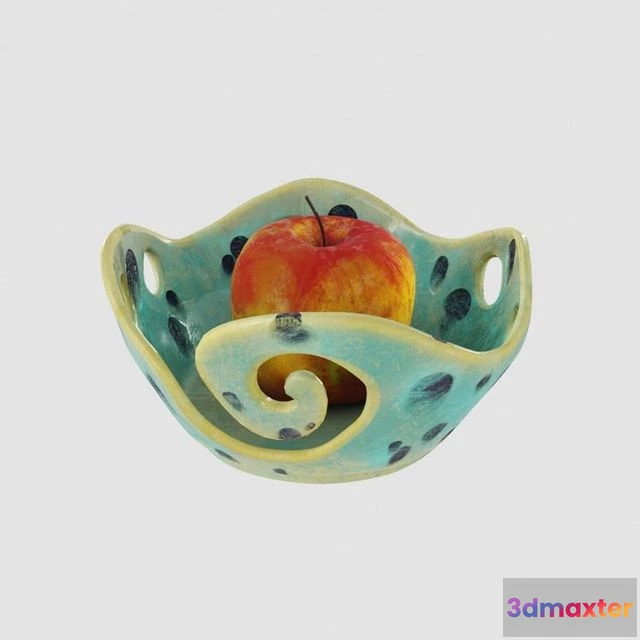 1524036 - PBR Game 3D Models - Fruit Pottery Ceramic Wave Vase 3D Max