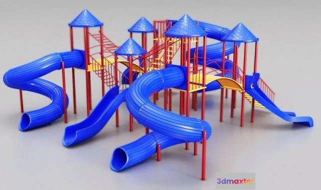 1524044 - PBR Game 3D Models - Giant childrens slides 3D Max
