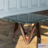 1524046 - PBR Game 3D Models - Glass Table With Wooden Stand 3D Max