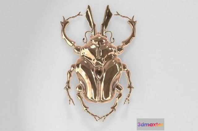 1524052 - PBR Game 3D Models - Golden Scarab Beetle 3D Max