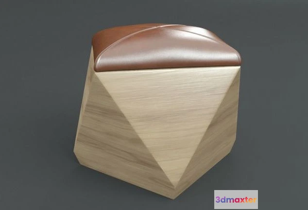 1524064 - PBR Game 3D Models - Hexagon Wood Ottoman-Chair 3D Max