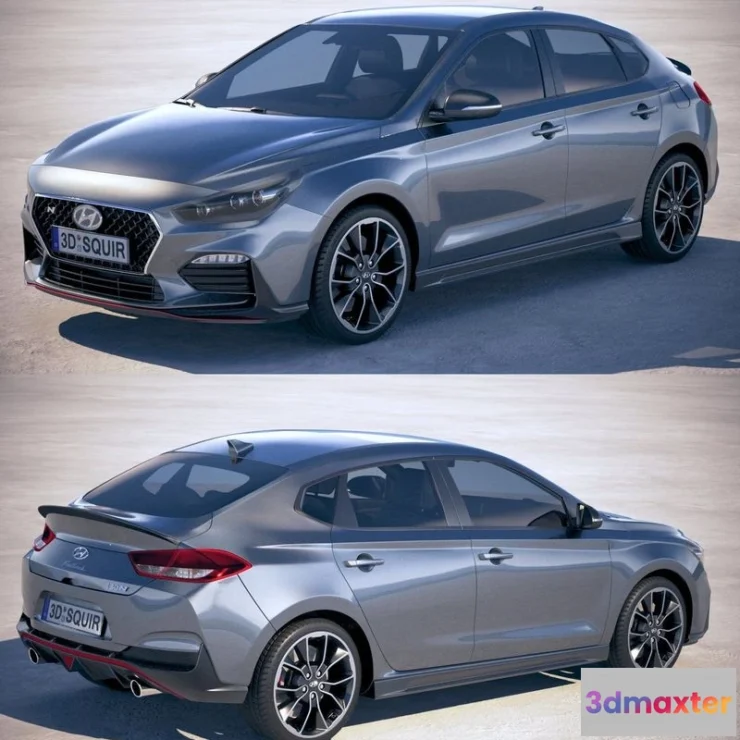 1524080 - PBR Game 3D Models - Hyundai i30 Fastback N 2019 3D Max