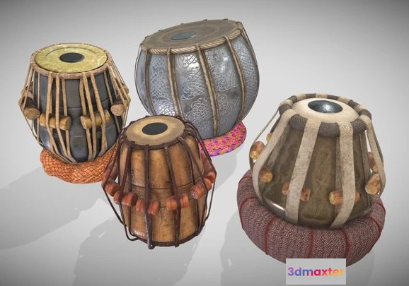 1524082 - PBR Game 3D Models - Indian Tablas   Tably 3D Max