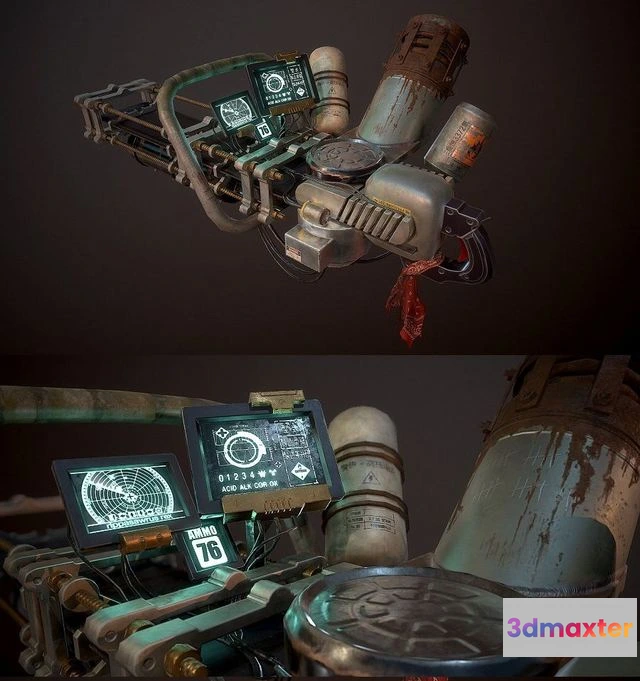 1524100 - PBR Game 3D Models - Junker Gun 3D Max