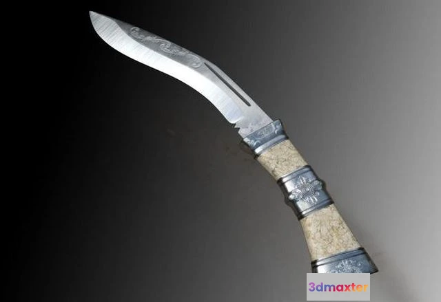 1524130 - PBR Game 3D Models - Kukri Bhojpuri Knife 3D Max