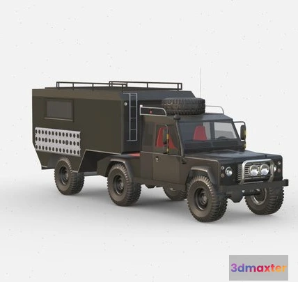 1524134 - PBR Game 3D Models - Land Rover Defender 5Th Wheel Camper 3D Max