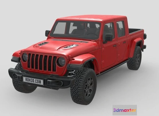 1524156 - PBR Game 3D Models - Low Poly Car   Jeep Gladiator Rubicon 2020 3D Max