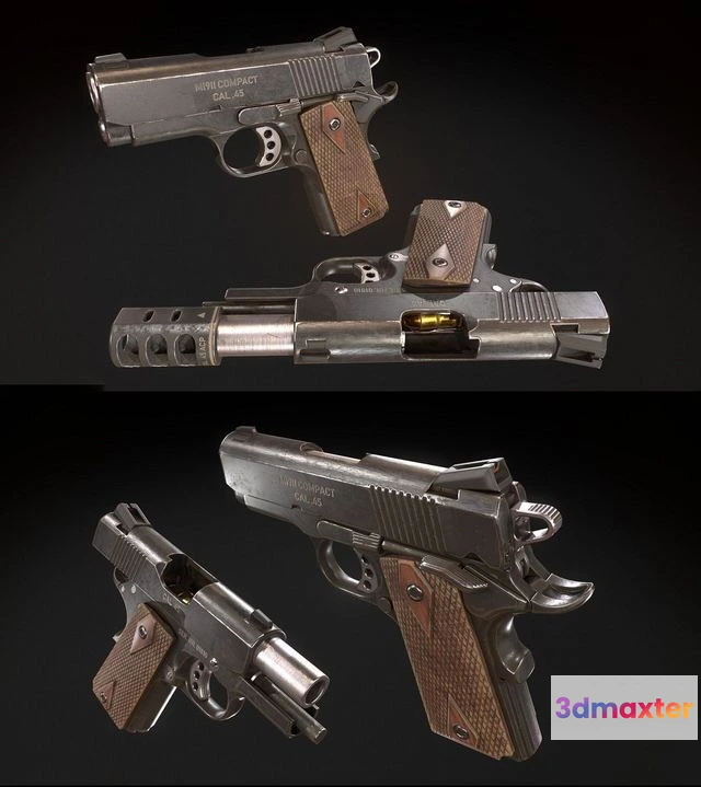 1524176 - PBR Game 3D Models - M1911 Compact 3D Max