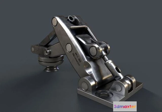 1524200 - PBR Game 3D Models - Mechanism metal clamp 3D Max