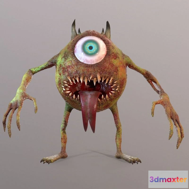 1524216 - PBR Game 3D Models - Mike Wazowski Scary Monster 3D Max