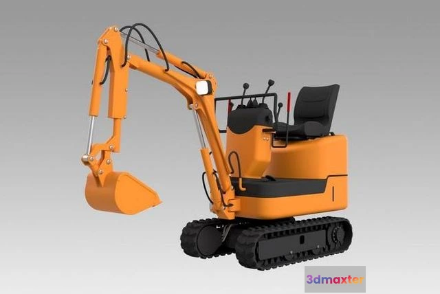 1524220 - PBR Game 3D Models - Mini excavator Komatsu PC09-1 3D Max