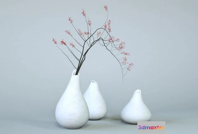 1524226 - PBR Game 3D Models - Minimalistic Ceramic Vase Set 3D Max