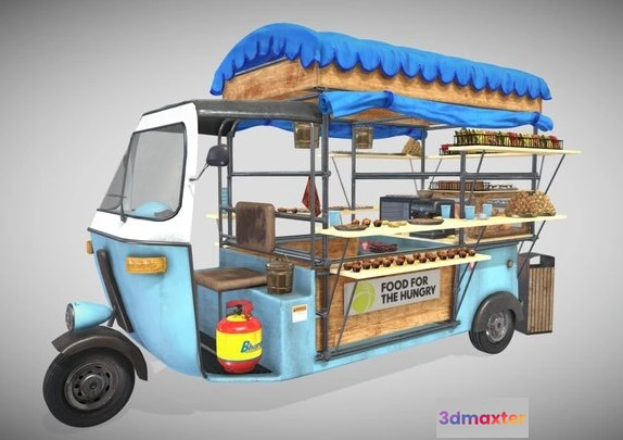1524246 - PBR Game 3D Models - Motor Food Cart   Rikscioluto 3D Max