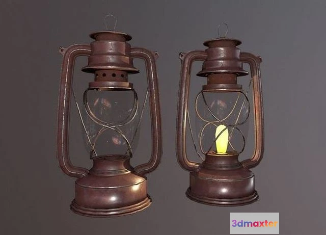 1524266 - PBR Game 3D Models - Oil Lamp 3D Max