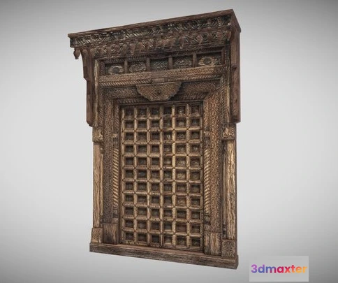 1524272 - PBR Game 3D Models - Old Indian Door   Dura 3D Max