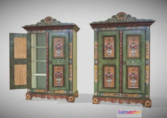 1524278 - PBR Game 3D Models - Old Wardrobe   Verdolo 3D Max