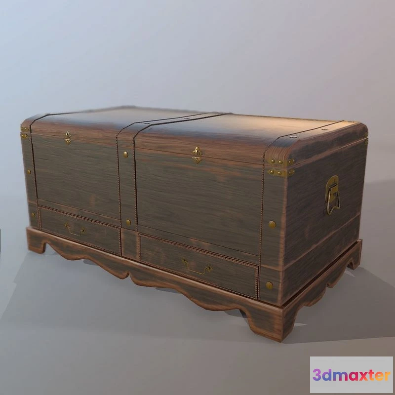 1524282 - PBR Game 3D Models - Old Wood Chest 3D Max