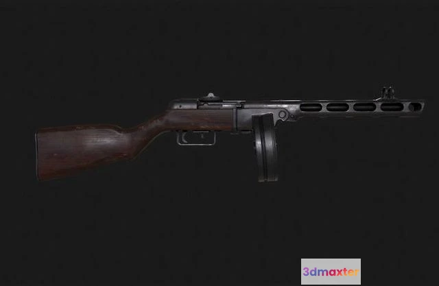 1524308 - PBR Game 3D Models - PPSH 41 Submachine Gun 3D Max