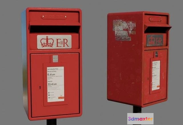1524344 - PBR Game 3D Models - Royal Mailbox 3D Max