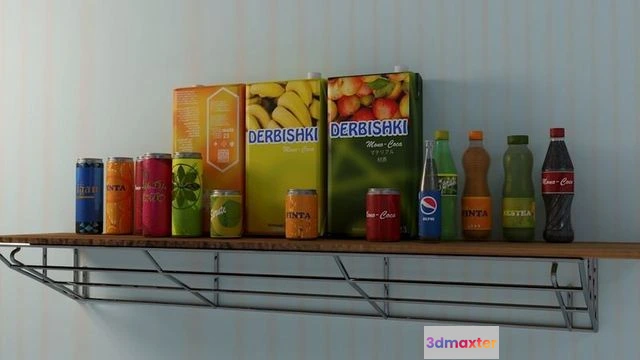 1524374 - PBR Game 3D Models - Set of bottles 3D Max